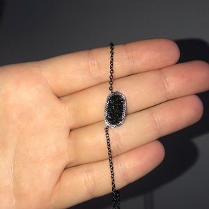 Black sparkly Kendra Scott Elisa Pendant Necklace